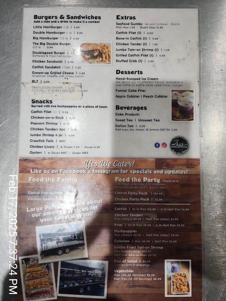 Zac's Catfish and Chicken Menu image 2
