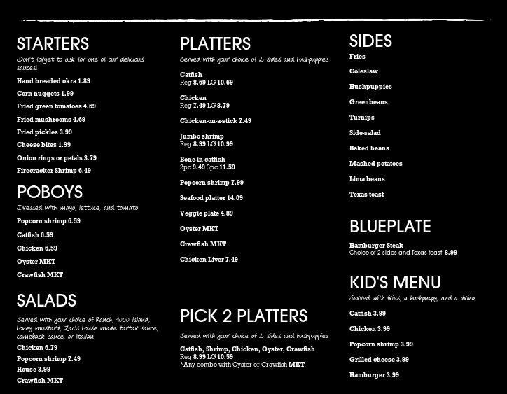 Zac's Catfish and Chicken Menu image 4